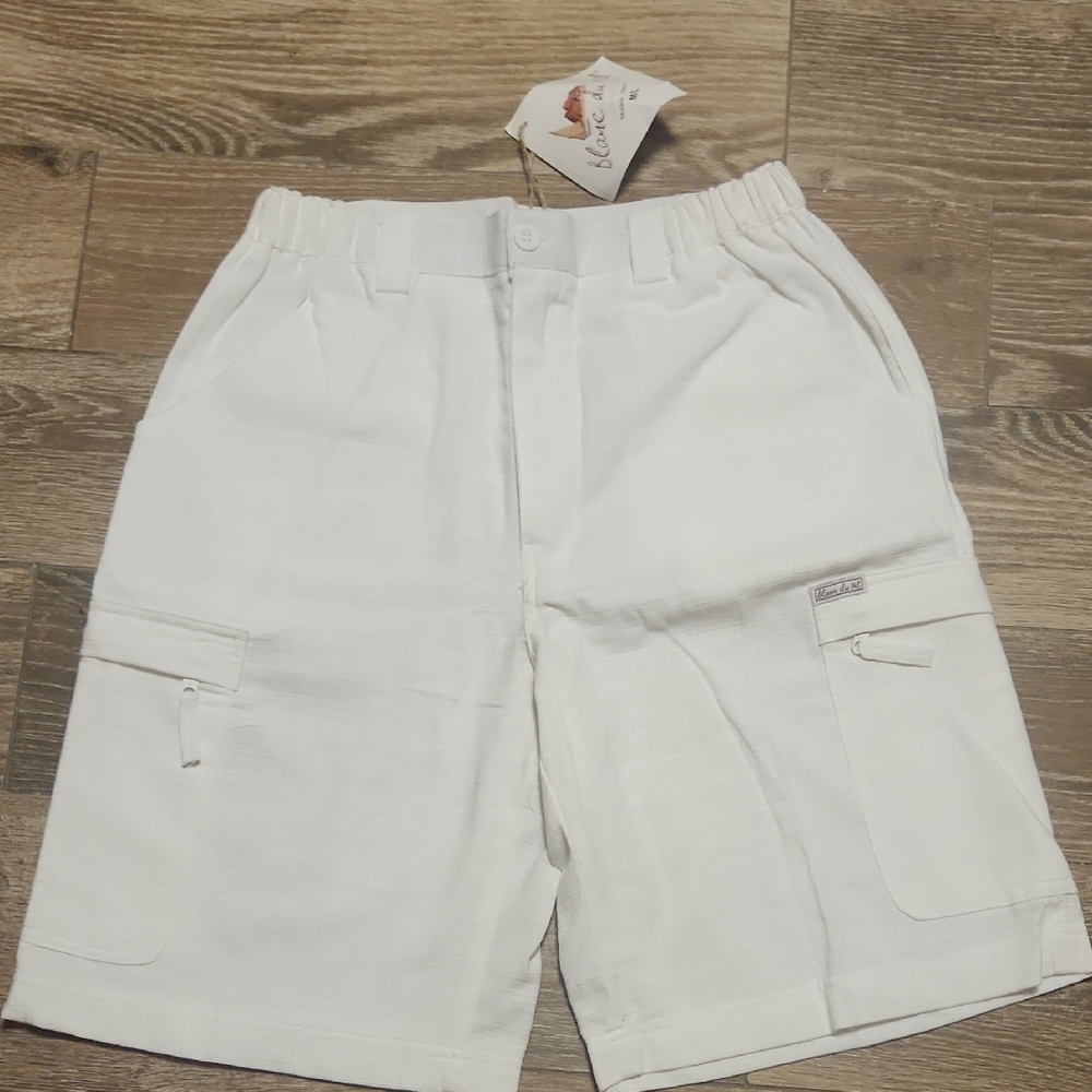 Classic White Cargo Shorts for Men